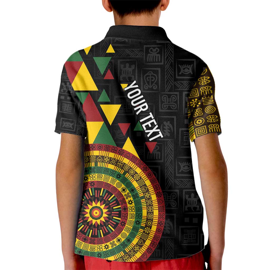 Personalized Adinkra Akan Culture Kid Polo Shirt Afrikan Colors