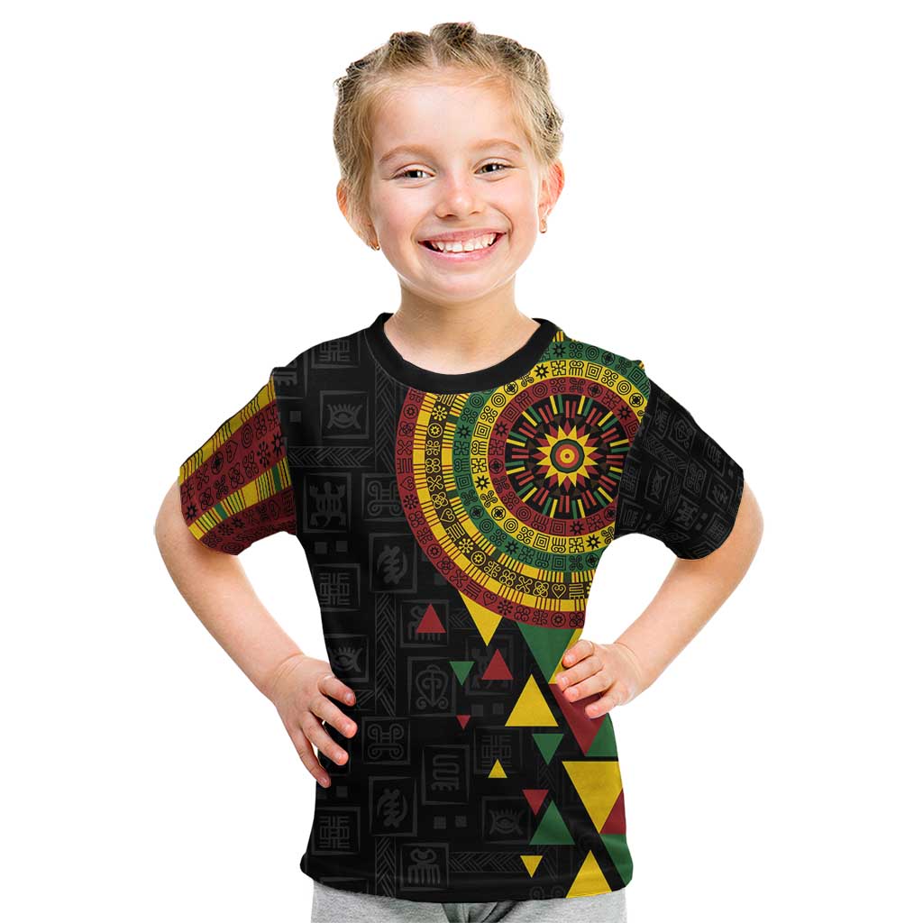 Personalized Adinkra Akan Culture Kid T Shirt Afrikan Colors