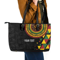 Personalized Adinkra Akan Culture Leather Tote Bag Afrikan Colors