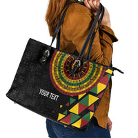 Personalized Adinkra Akan Culture Leather Tote Bag Afrikan Colors