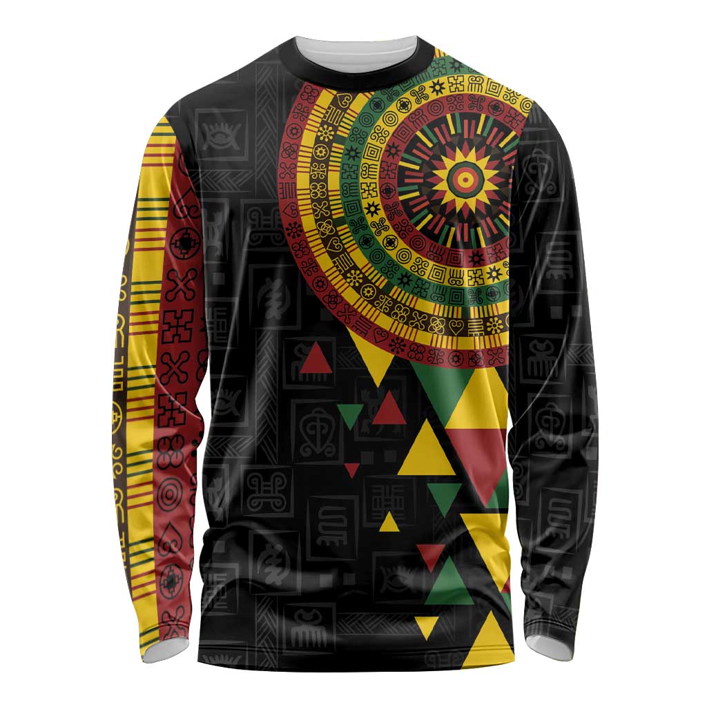 Personalized Adinkra Akan Culture Long Sleeve Shirt Afrikan Colors