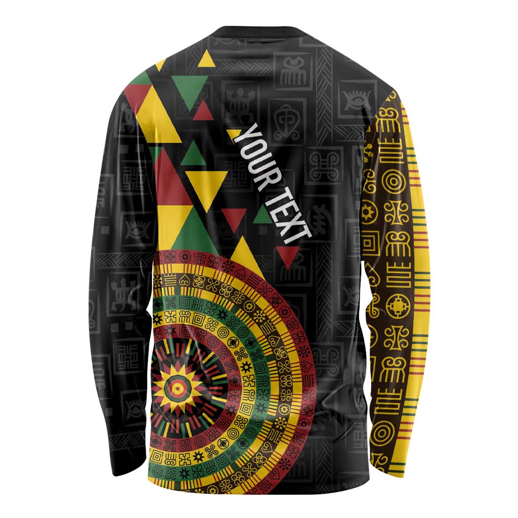 Personalized Adinkra Akan Culture Long Sleeve Shirt Afrikan Colors
