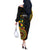 Personalized Adinkra Akan Culture Off The Shoulder Long Sleeve Dress Afrikan Colors