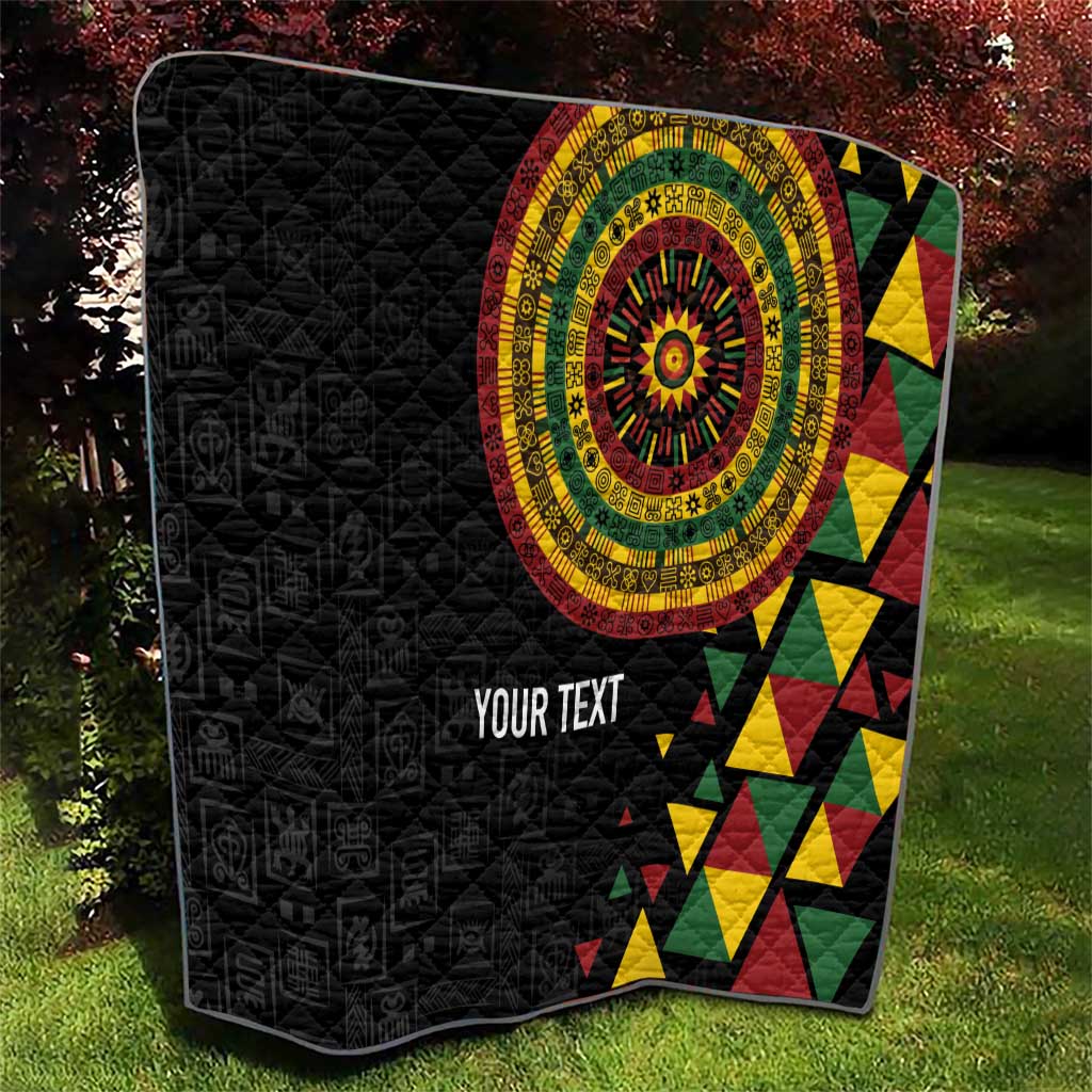 Personalized Adinkra Akan Culture Quilt Afrikan Colors