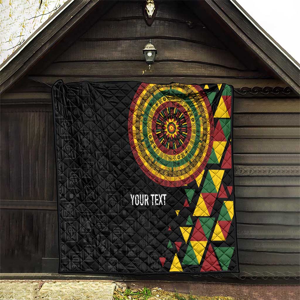 Personalized Adinkra Akan Culture Quilt Afrikan Colors