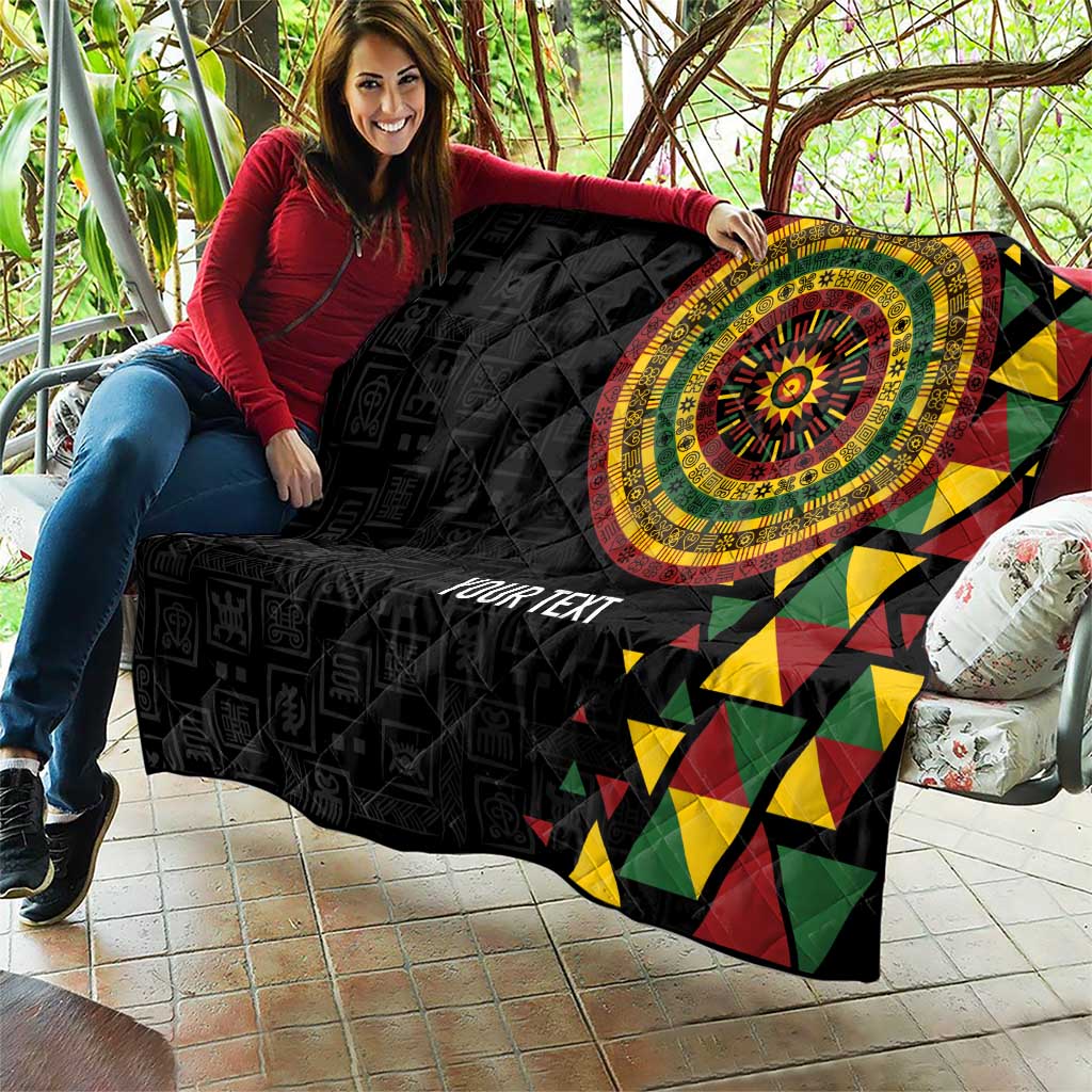 Personalized Adinkra Akan Culture Quilt Afrikan Colors