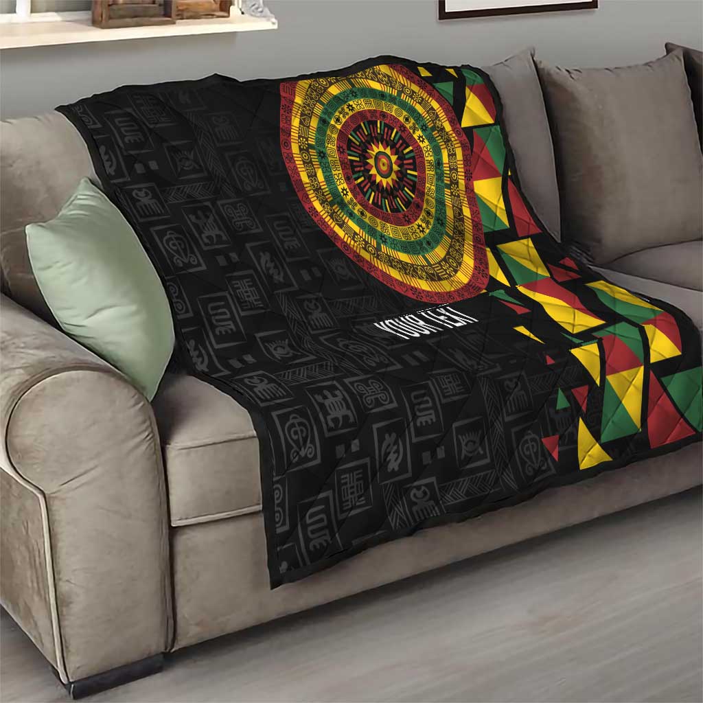 Personalized Adinkra Akan Culture Quilt Afrikan Colors