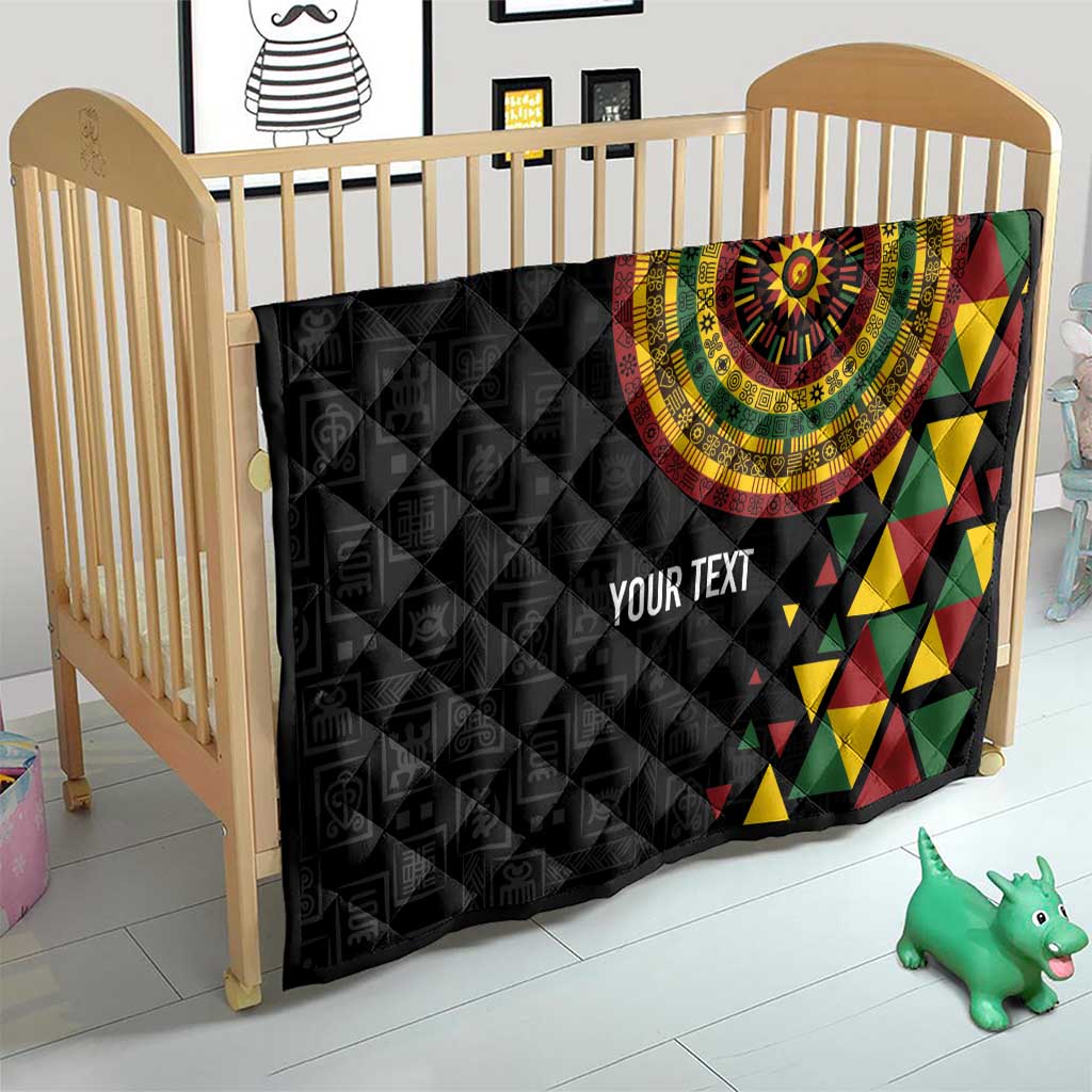 Personalized Adinkra Akan Culture Quilt Afrikan Colors