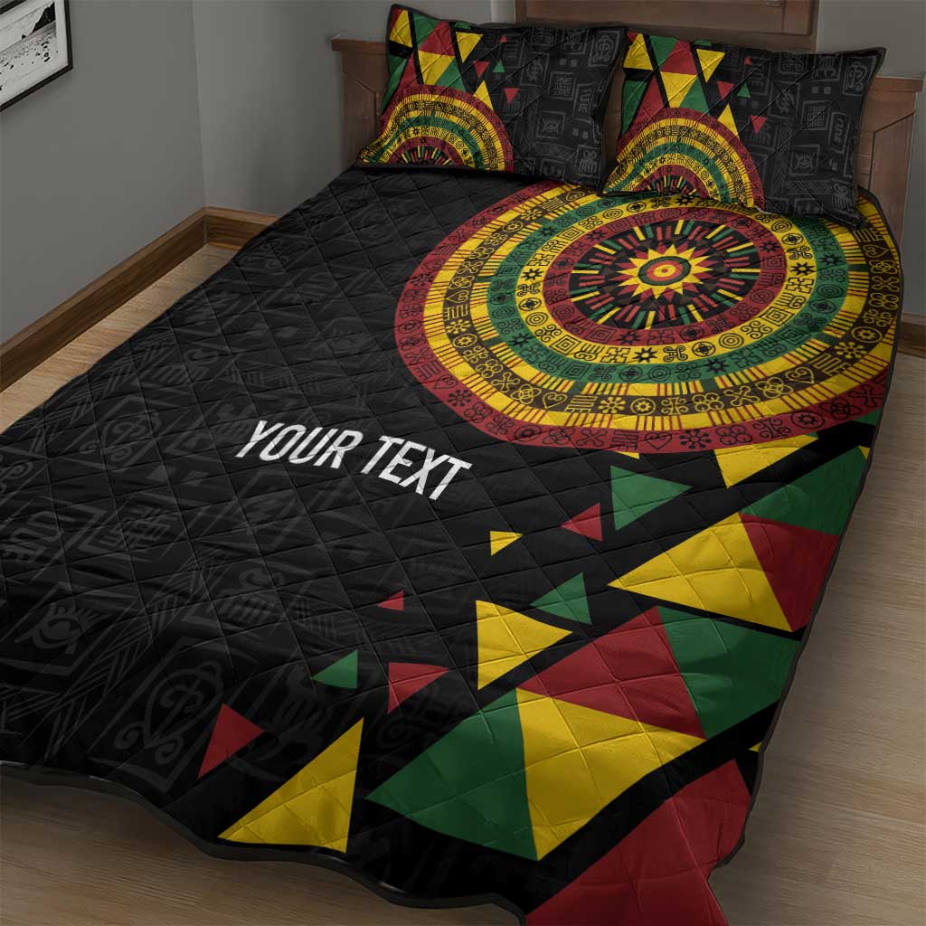 Personalized Adinkra Akan Culture Quilt Bed Set Afrikan Colors