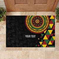 Personalized Adinkra Akan Culture Rubber Doormat Afrikan Colors