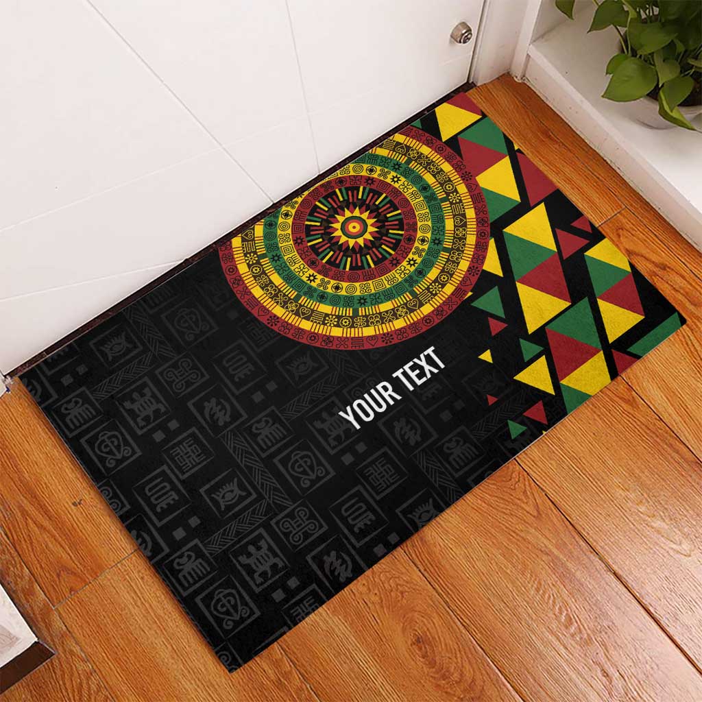 Personalized Adinkra Akan Culture Rubber Doormat Afrikan Colors
