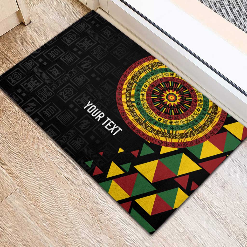 Personalized Adinkra Akan Culture Rubber Doormat Afrikan Colors