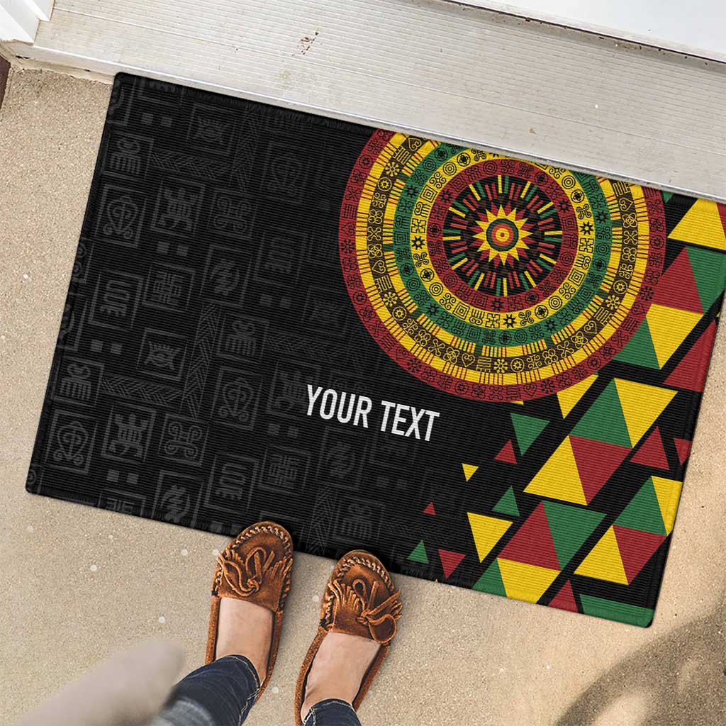 Personalized Adinkra Akan Culture Rubber Doormat Afrikan Colors