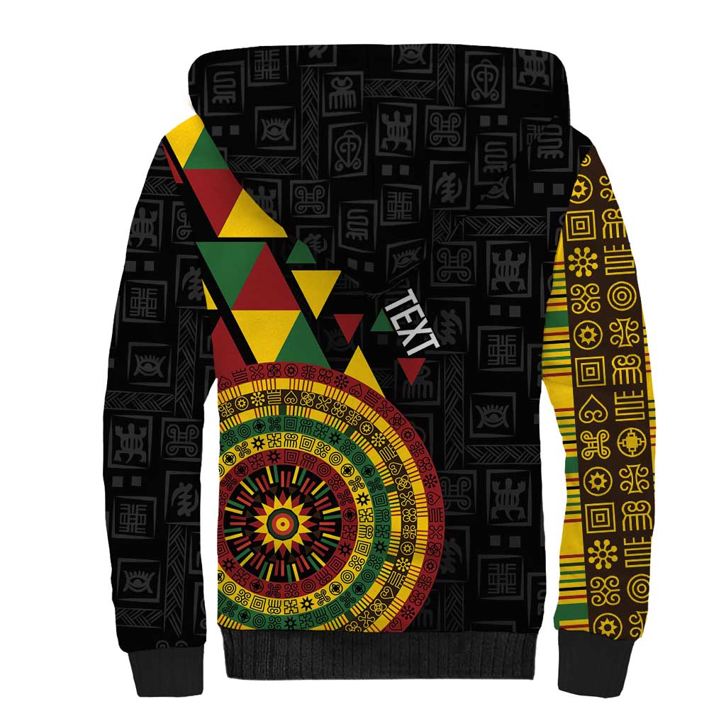 Personalized Adinkra Akan Culture Sherpa Hoodie Afrikan Colors
