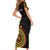Personalized Adinkra Akan Culture Short Sleeve Bodycon Dress Afrikan Colors