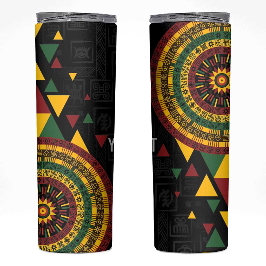 Personalized Adinkra Akan Culture Skinny Tumbler Afrikan Colors