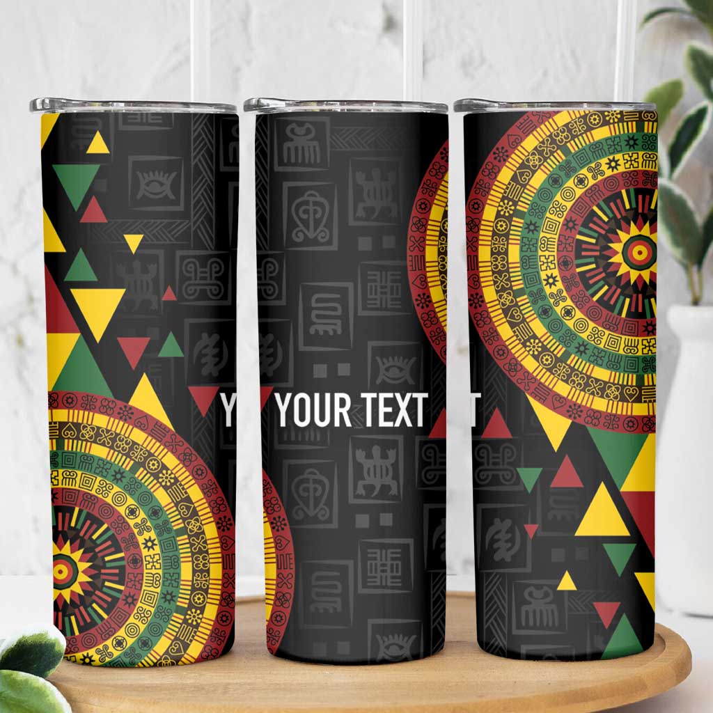 Personalized Adinkra Akan Culture Skinny Tumbler Afrikan Colors