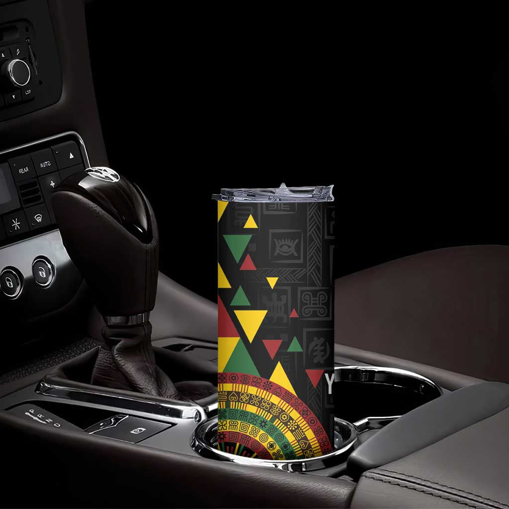 Personalized Adinkra Akan Culture Skinny Tumbler Afrikan Colors