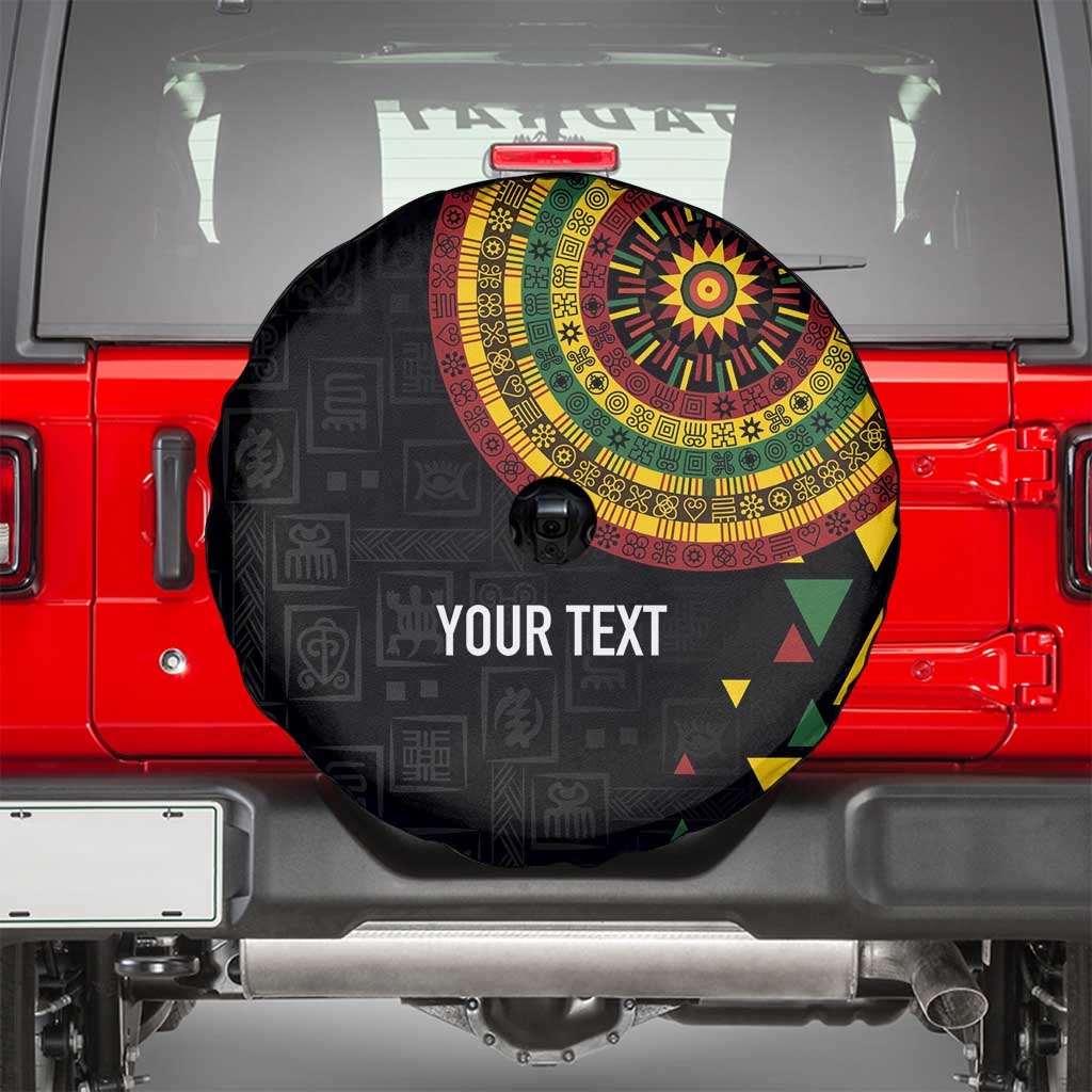 Personalized Adinkra Akan Culture Spare Tire Cover Afrikan Colors