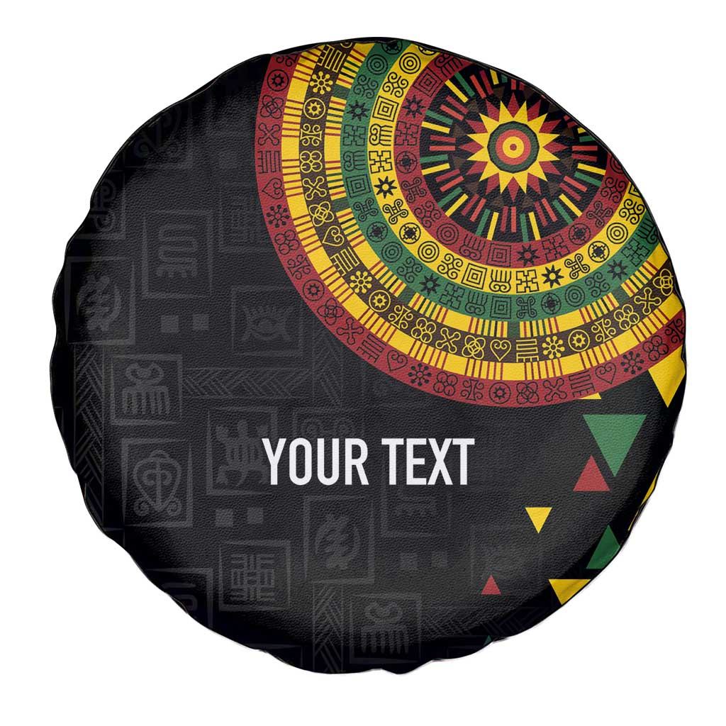 Personalized Adinkra Akan Culture Spare Tire Cover Afrikan Colors