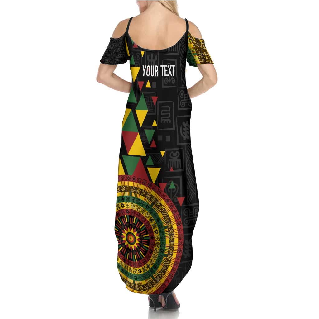 Personalized Adinkra Akan Culture Summer Maxi Dress Afrikan Colors
