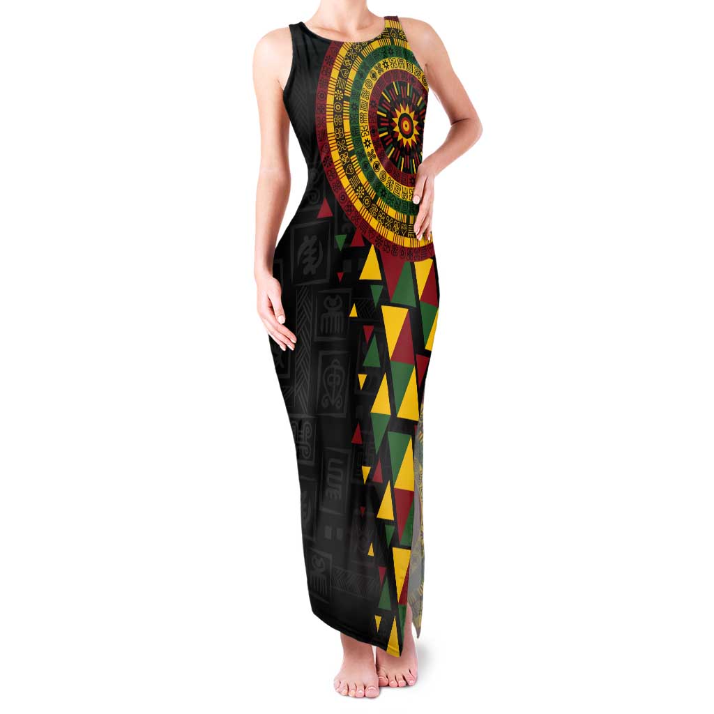 Personalized Adinkra Akan Culture Tank Maxi Dress Afrikan Colors