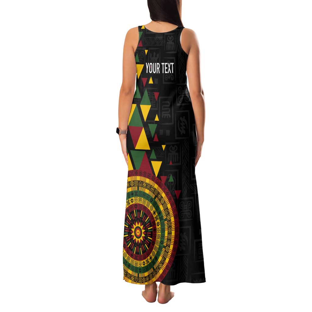 Personalized Adinkra Akan Culture Tank Maxi Dress Afrikan Colors