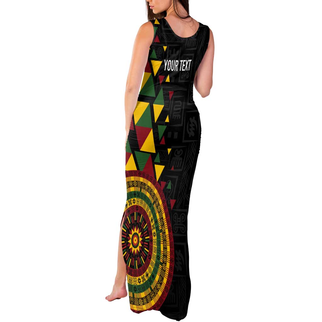 Personalized Adinkra Akan Culture Tank Maxi Dress Afrikan Colors