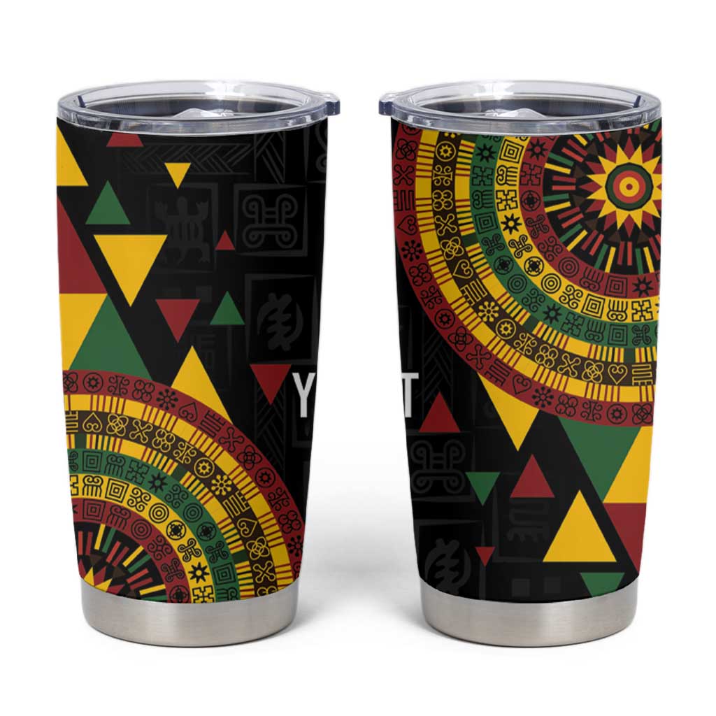 Personalized Adinkra Akan Culture Tumbler Cup Afrikan Colors