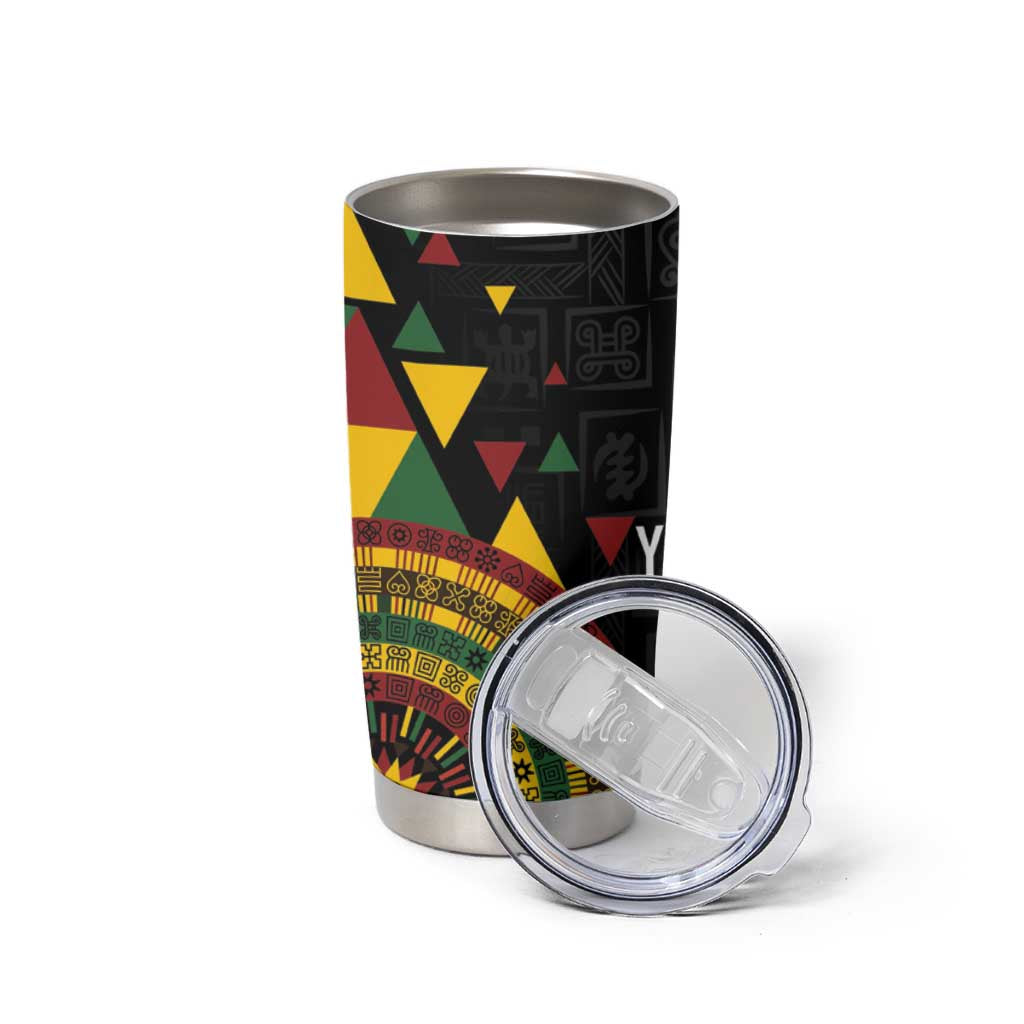 Personalized Adinkra Akan Culture Tumbler Cup Afrikan Colors