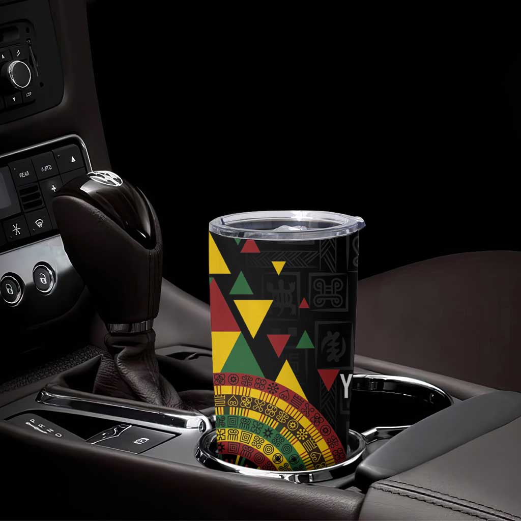 Personalized Adinkra Akan Culture Tumbler Cup Afrikan Colors