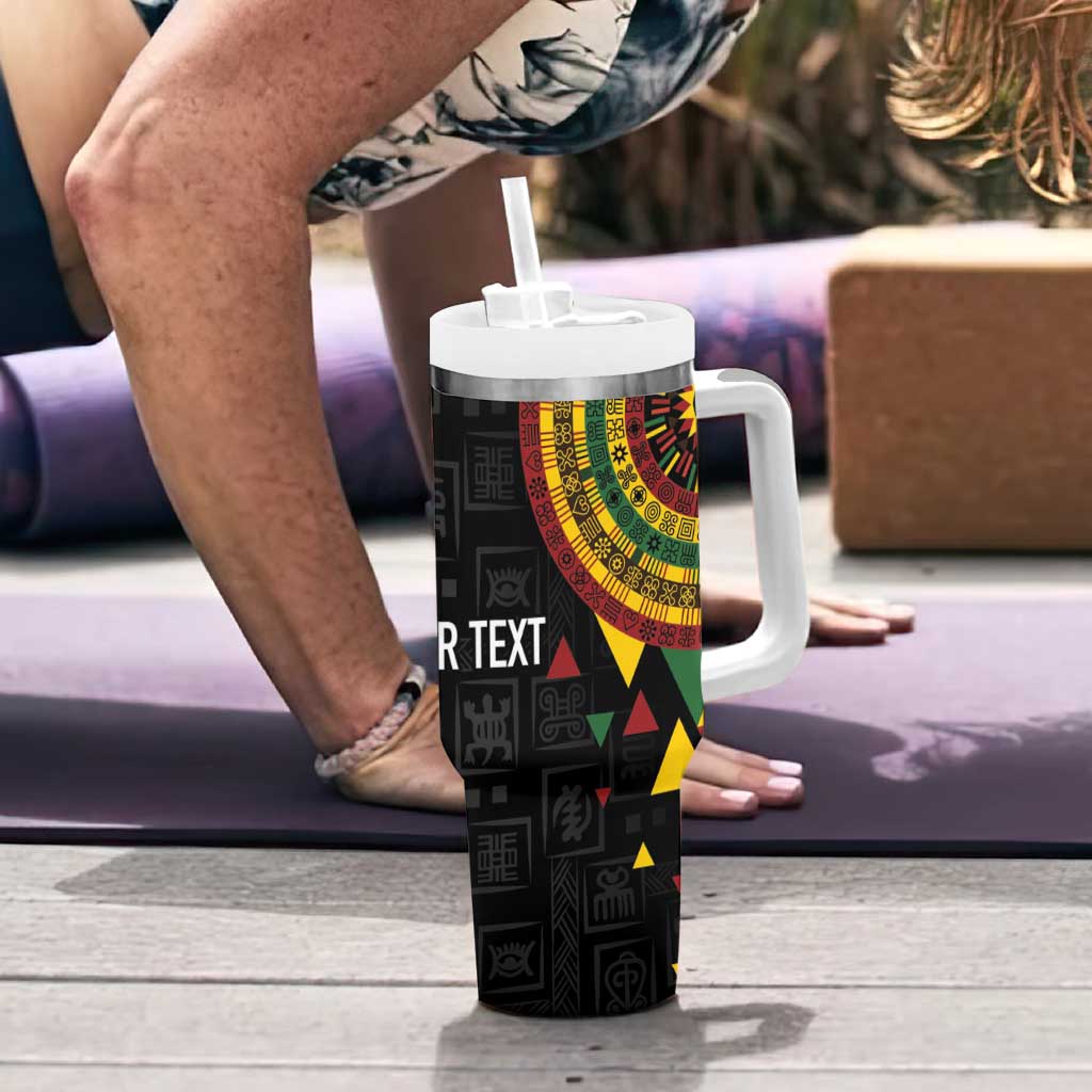 Personalized Adinkra Akan Culture Tumbler With Handle Afrikan Colors