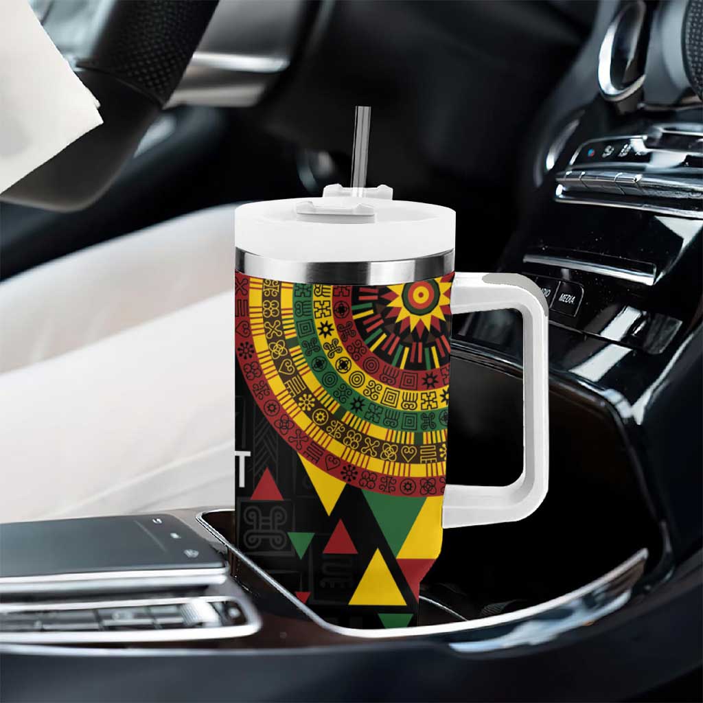 Personalized Adinkra Akan Culture Tumbler With Handle Afrikan Colors