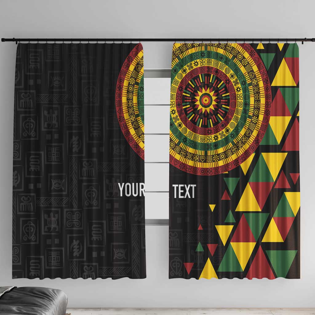 Personalized Adinkra Akan Culture Window Curtain Afrikan Colors