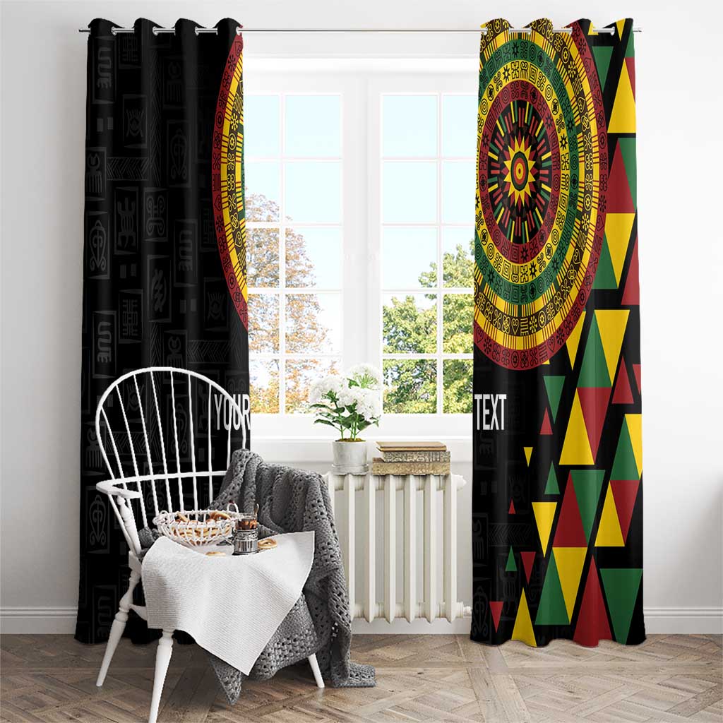 Personalized Adinkra Akan Culture Window Curtain Afrikan Colors