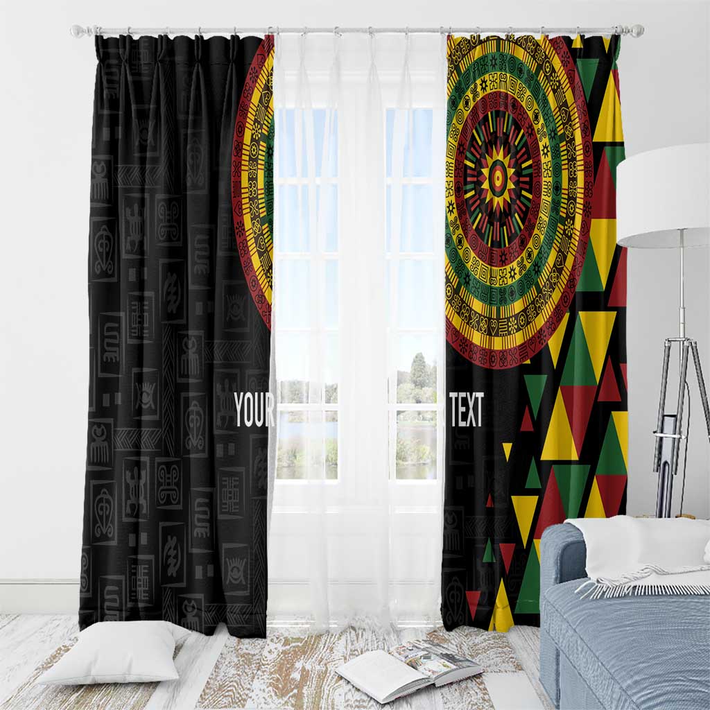 Personalized Adinkra Akan Culture Window Curtain Afrikan Colors