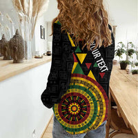 Personalized Adinkra Akan Culture Women Casual Shirt Afrikan Colors