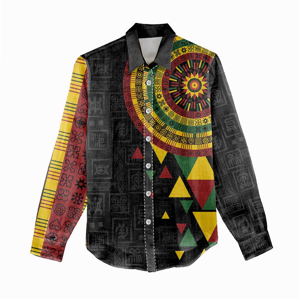 Personalized Adinkra Akan Culture Women Casual Shirt Afrikan Colors