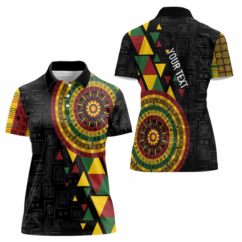 Personalized Adinkra Akan Culture Women Polo Shirt Afrikan Colors