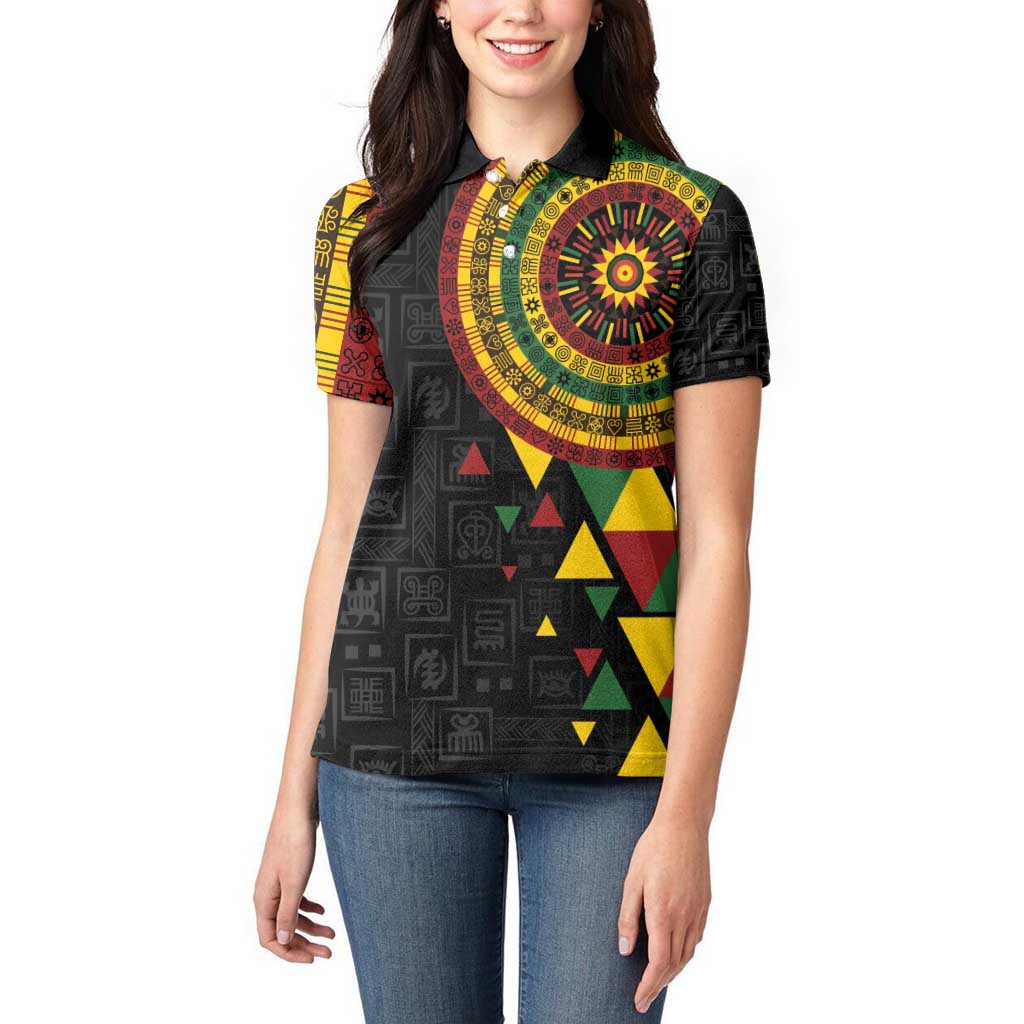 Personalized Adinkra Akan Culture Women Polo Shirt Afrikan Colors