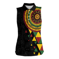 Personalized Adinkra Akan Culture Women Sleeveless Polo Shirt Afrikan Colors