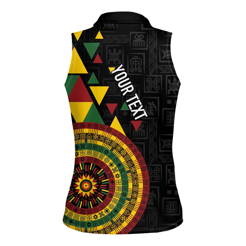 Personalized Adinkra Akan Culture Women Sleeveless Polo Shirt Afrikan Colors
