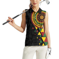 Personalized Adinkra Akan Culture Women Sleeveless Polo Shirt Afrikan Colors