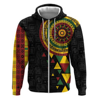 Personalized Adinkra Akan Culture Zip Hoodie Afrikan Colors