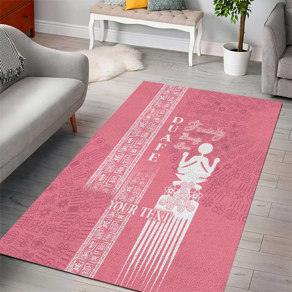 Personalized Adinkra Akan Culture Area Rug Women's Day Duafe Symbol