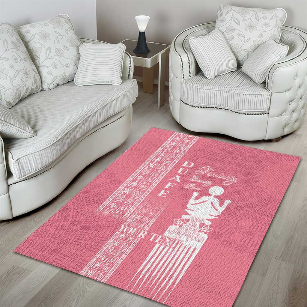Personalized Adinkra Akan Culture Area Rug Women's Day Duafe Symbol