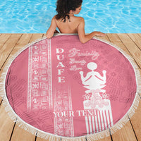 Personalized Adinkra Akan Culture Beach Blanket Women's Day Duafe Symbol