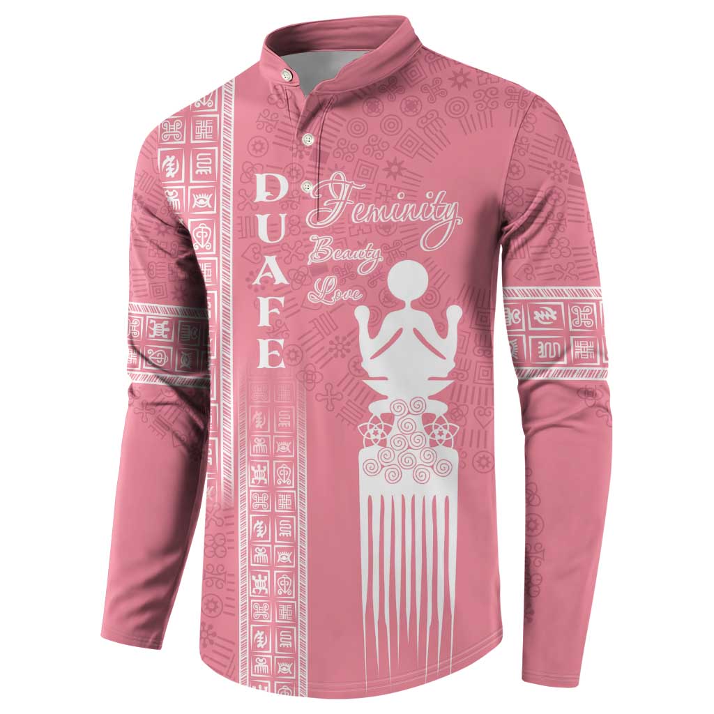 Personalized Adinkra Akan Culture Button Sweatshirt Women's Day Duafe Symbol