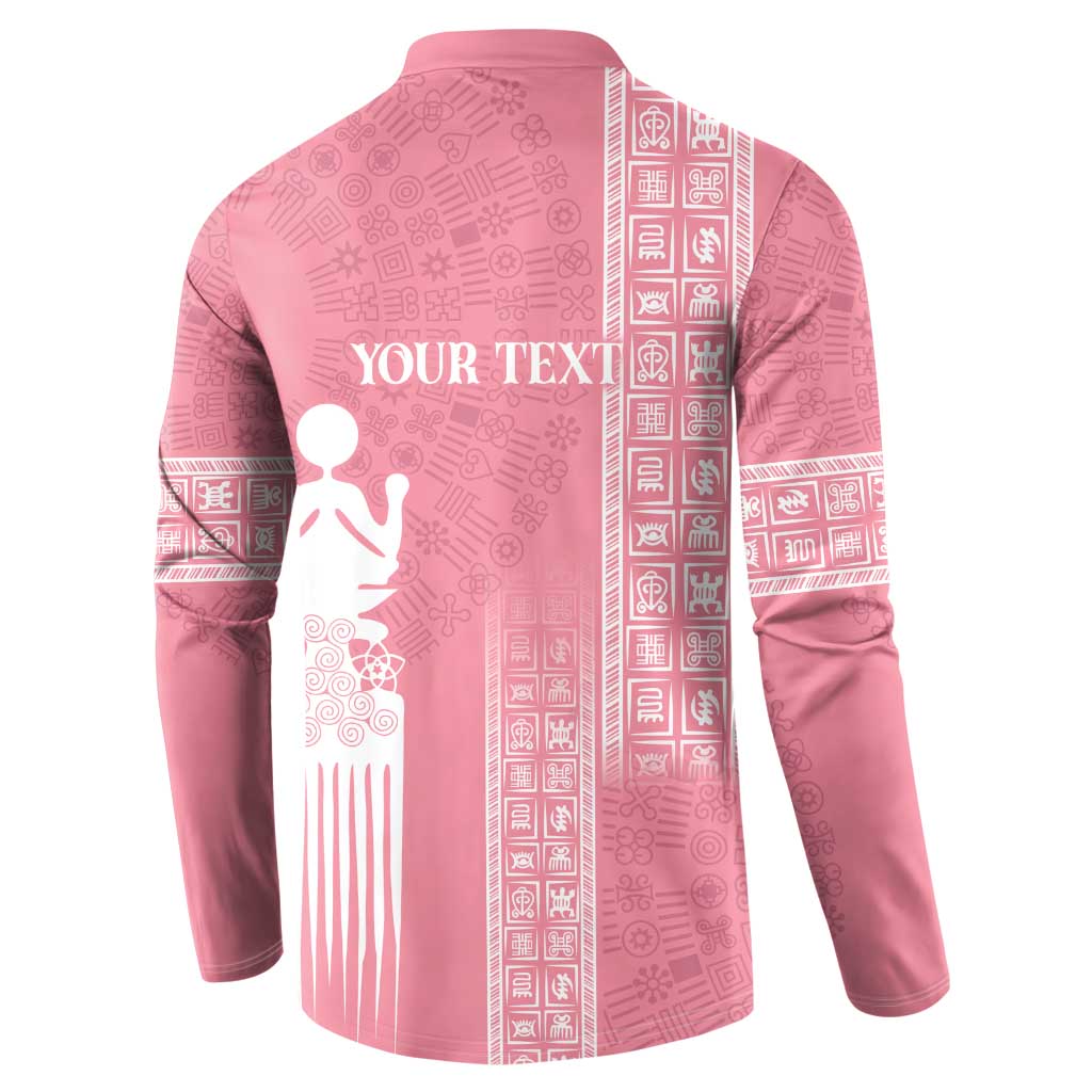 Personalized Adinkra Akan Culture Button Sweatshirt Women's Day Duafe Symbol