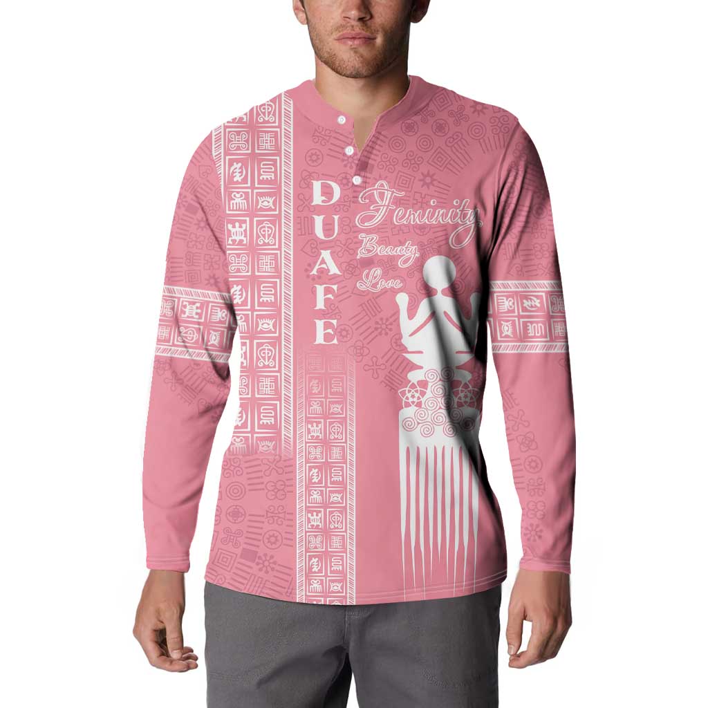 Personalized Adinkra Akan Culture Button Sweatshirt Women's Day Duafe Symbol